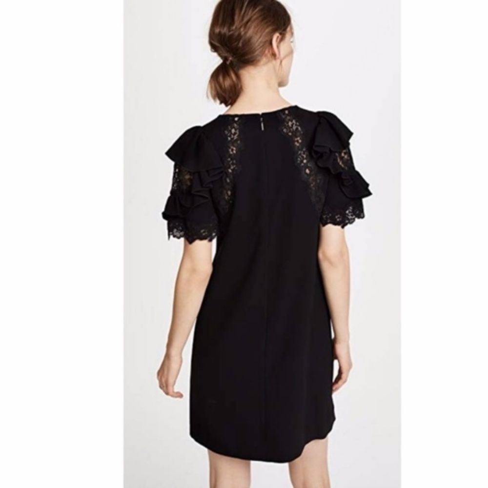 Rebecca Taylor Crepe Lace Dress Size 8 - Picture 3 of 4